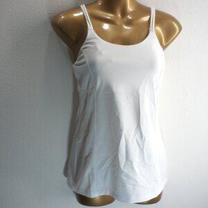Athleta white activewear tank top w/build in bra size 34A
